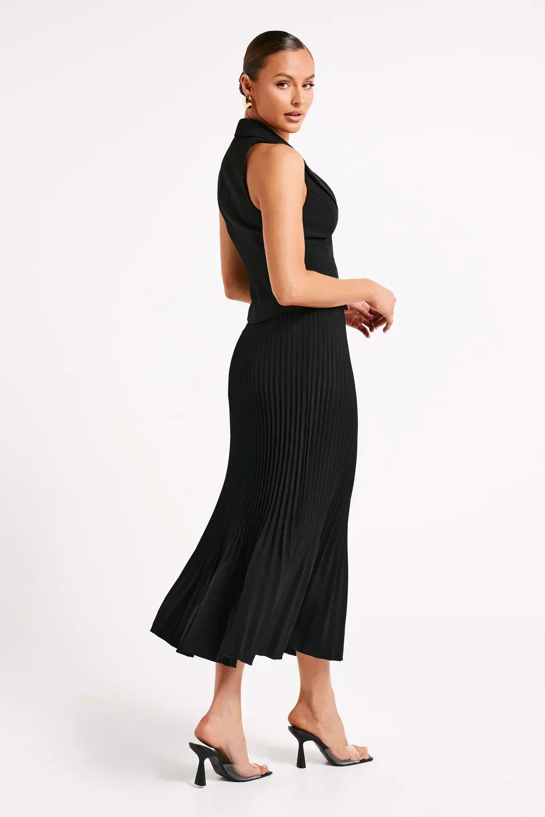 PLEATED MIDI SKIRT