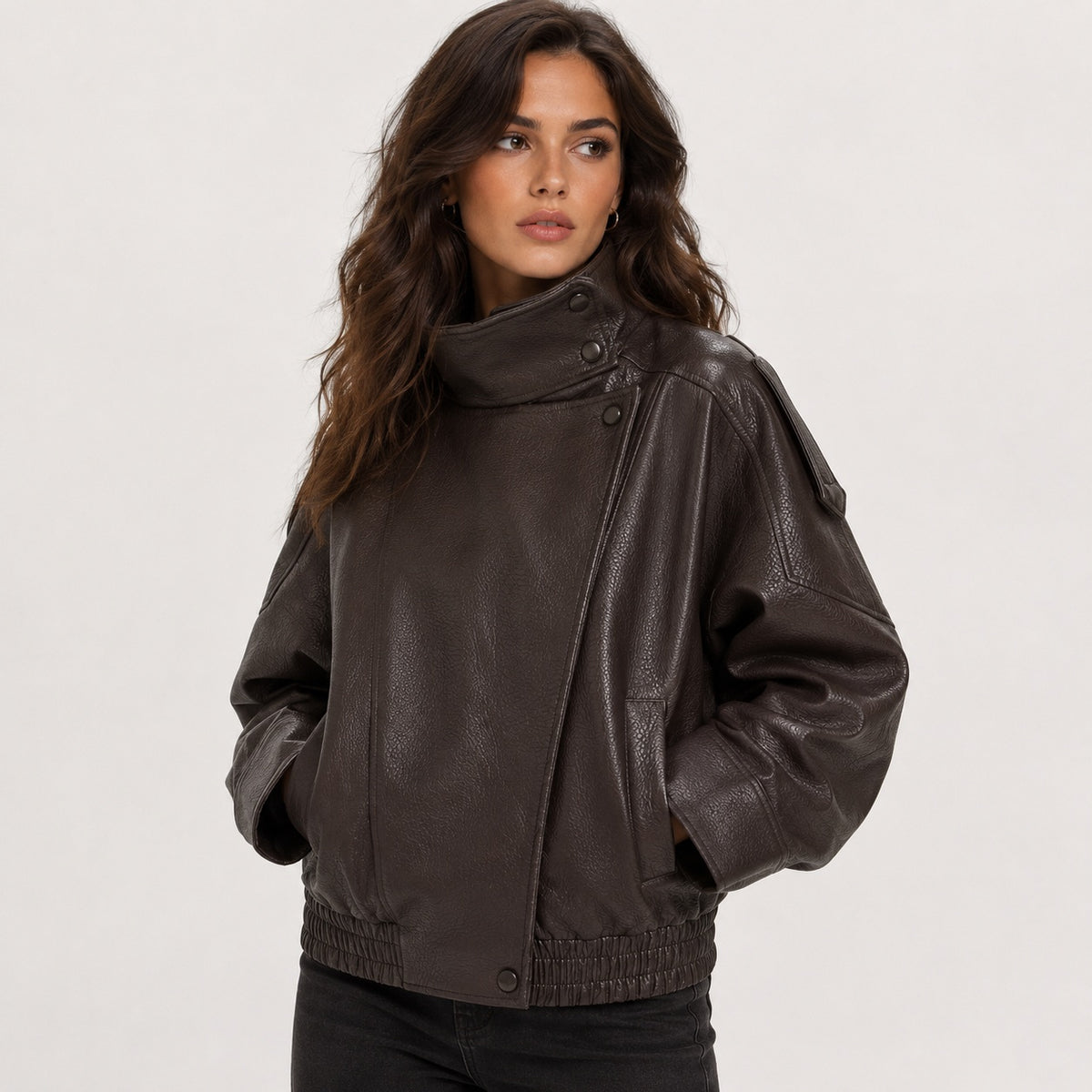 Mirage Toronto Virella Tailored Leather Jacket in Brown - View 1