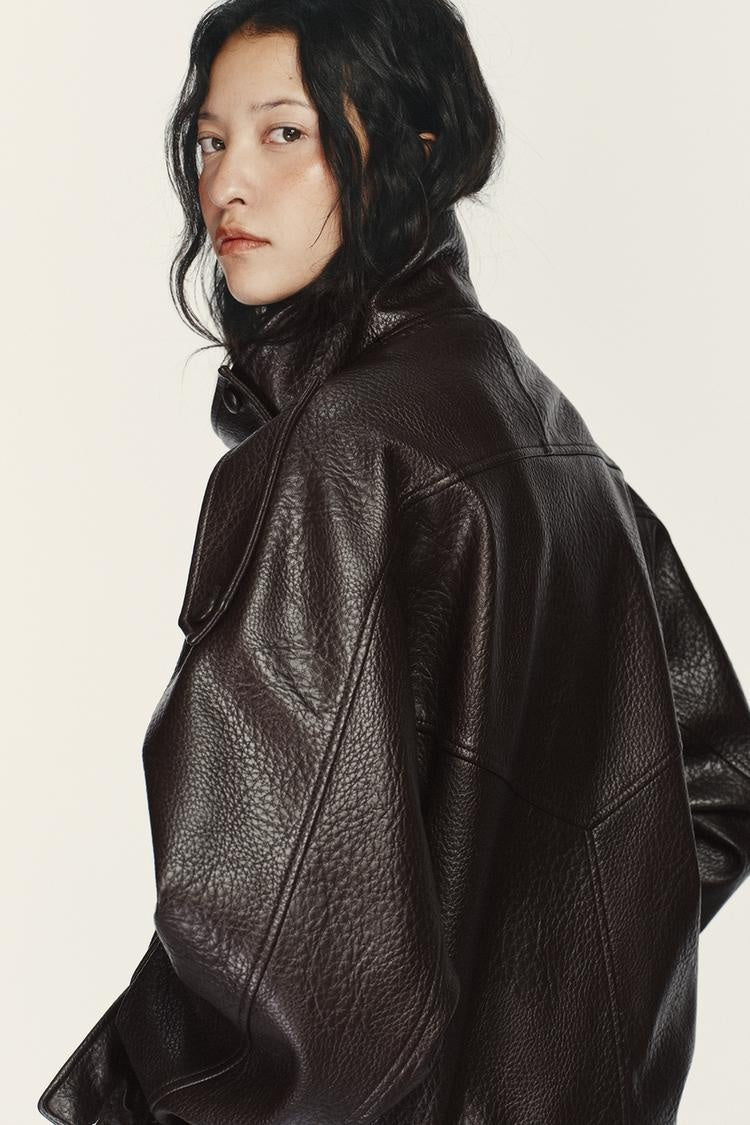 Mirage Toronto Virella Tailored Leather Jacket in Brown - View 4
