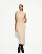 TEXTURED MIDI DRESS