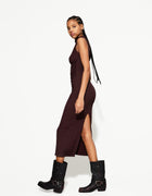 TEXTURED MIDI DRESS
