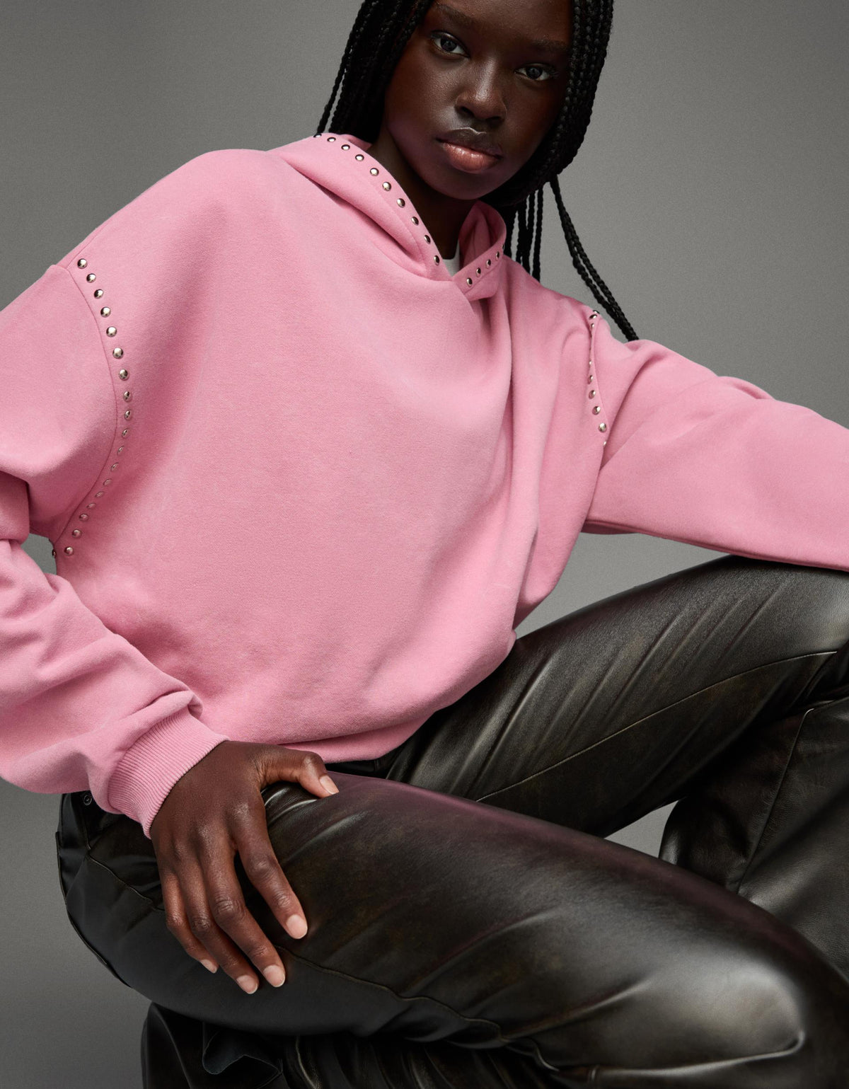 STUDDED HOODIE