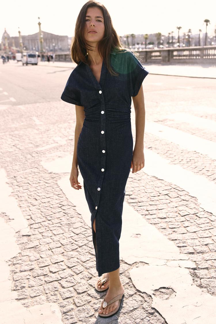 DENIM MIDI DRESS