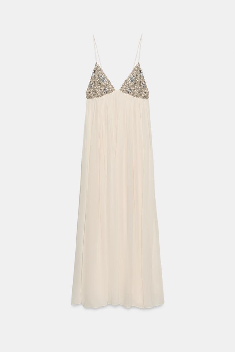 BEADED LONG MAXI DRESS