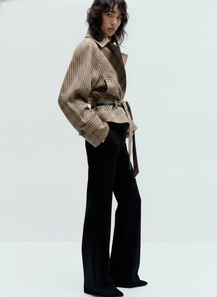 Mirage Toronto The Harlow Checked Belted Short Trench - View 2