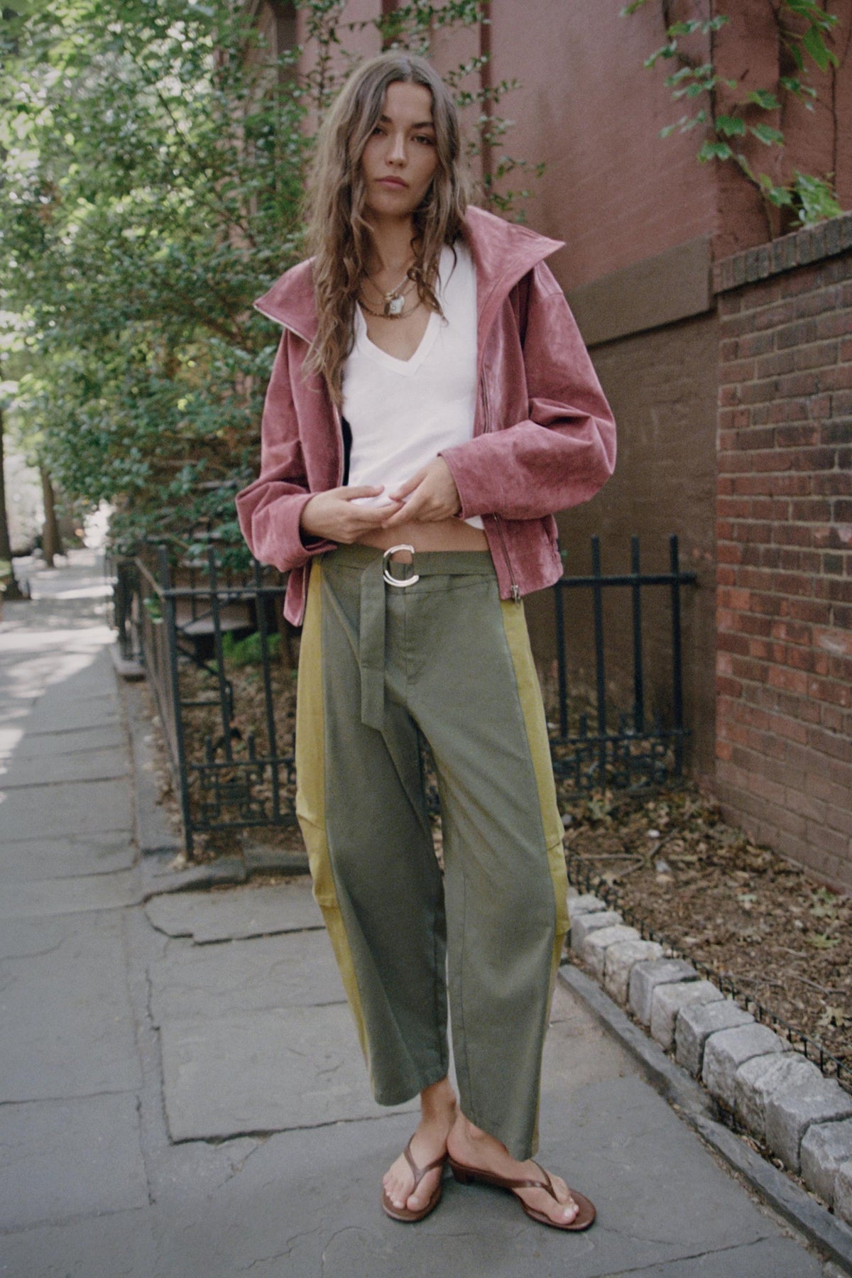 Mirage Toronto Stand-Collar Suede Bomber Jacket in Marsala - View 1