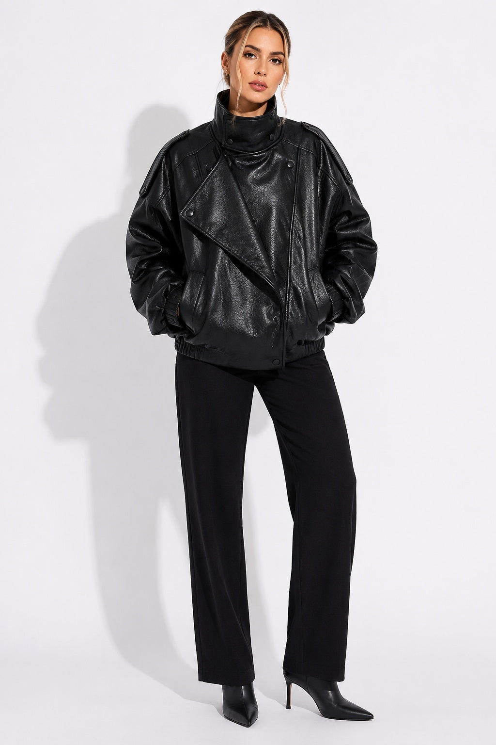 Mirage Toronto Virella Tailored Leather Jacket in Black - View 1
